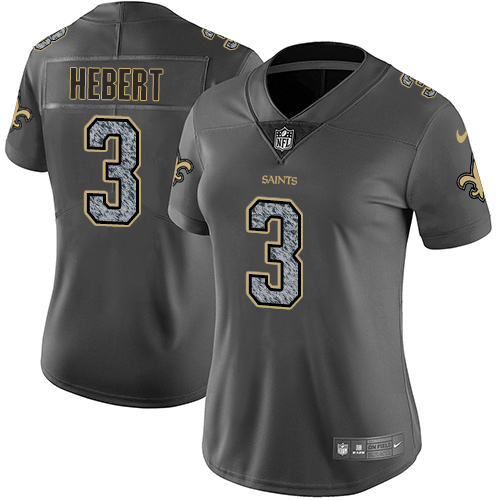 Nike Saints #3 Bobby Hebert Gray Static Women’s Stitched NFL Vapor Untouchable ...